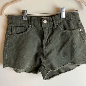 Kendall + Kylie corduroy cut offs